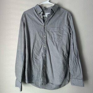 Men's Gray Button-Up Shirt Size Medium